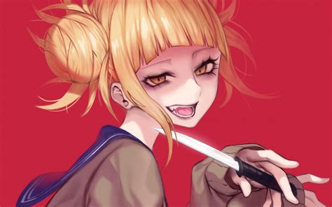 Download 1920x1200 Toga Himiko Blonde Smiling Knife Boku No Hero