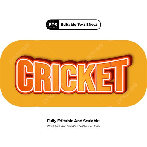 Editable Text Effect Vector Hd Images Editable Text Effect Cricket