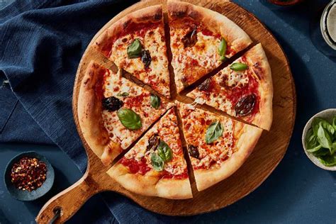 Margherita Pizza With Tomato Mozzarella And Basil Recipe Thomas