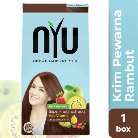 Jual Nyu Creme Hair Colour Pewarna Rambut Natural Brown Di Seller