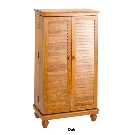 With traditional style and practical function, this cabinet will complement any room as well as add valuable storage space. Leslie Dame Louvered Mission Style Multimedia Cabinet Oak ...