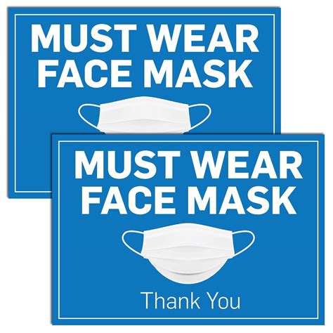 Pack Of 2 Must Wear Face Mask Decal For Doors Or Windows Great