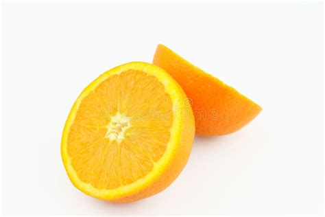 Fresh Orange Halves Isolated On White Background Fresh Sliced Orange