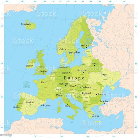 Die europakarte / landkarte von europa. Europakarte Stock Vektor Art und mehr Bilder von Atlantik ...