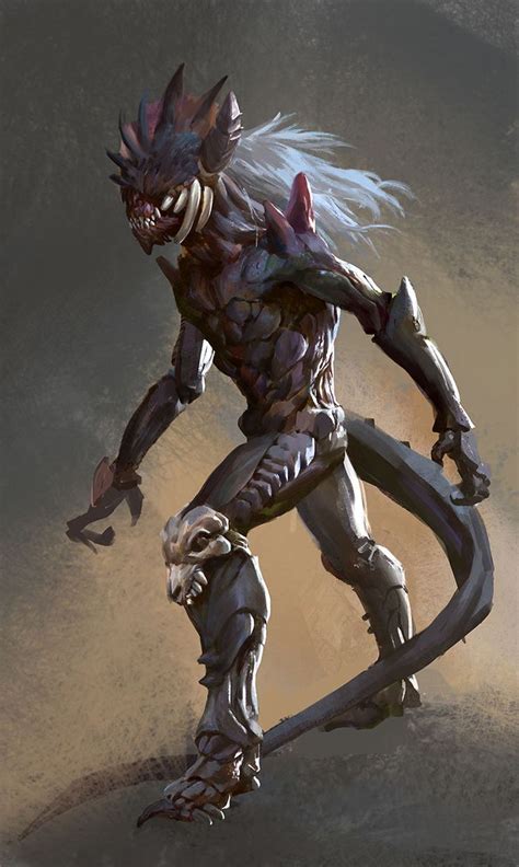 Armored Stalker Humanoid Creatures Creature Design Fantasy Warrior