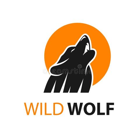 Wolf Logo Design And Moon Circle Stock Vector Illustration Of Circle