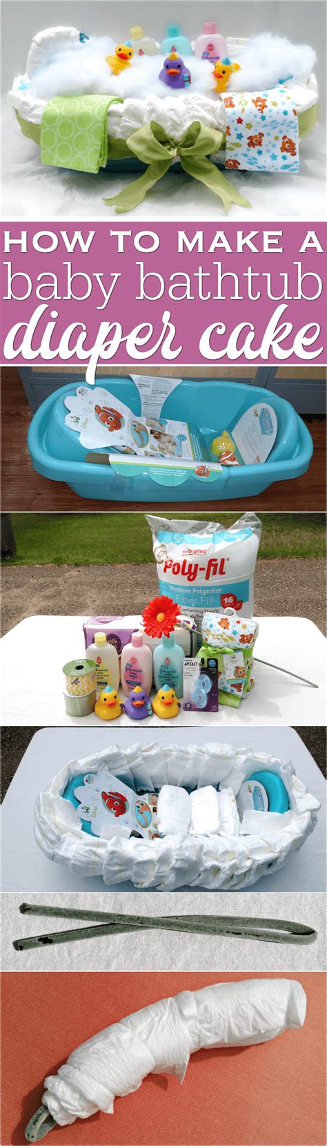 Bath time include a lot of splashing and paddling! How to Make a Baby Bathtub Diaper Cake with Step-by-Step ...