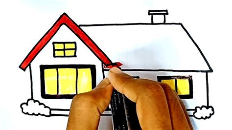 How To Draw A House For Kids Simple House Drawing Video Youtube
