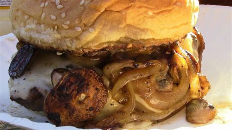 Mushroom Onion Swiss Burgers on the Blackstone Griddle ...