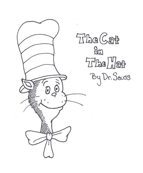 Dr Seuss Cat In The Hat Coloring Pages Sketch Coloring Page