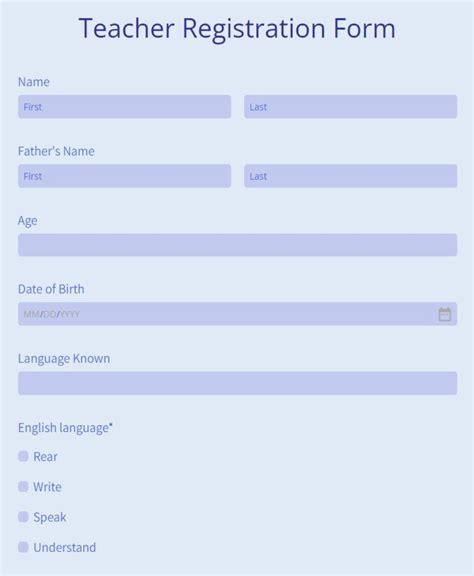 Online Educator Profile Form Template Form Builder