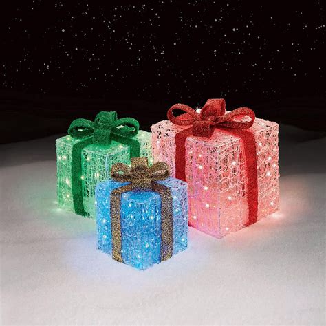 Light Up Gift Box Decorations Cheerful Holiday Ornaments From Sears