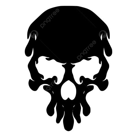 Seni Siluet Logo Tengkorak Vektor Tengkorak Siluet Tengkorak Maskot