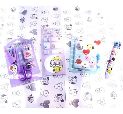 Kit Bts Bt21 Army Kpop Kawaii Box Papelería Útiles Escolares Envío Gratis