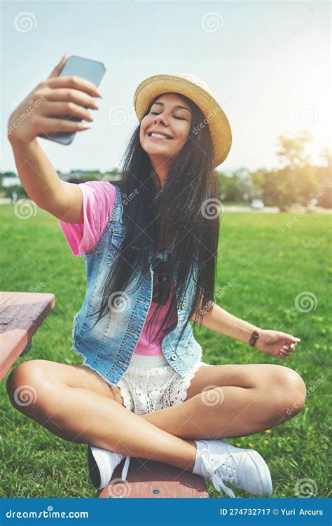 Shes About That Selfie Life An Attractive Young Woman Taking Selfies