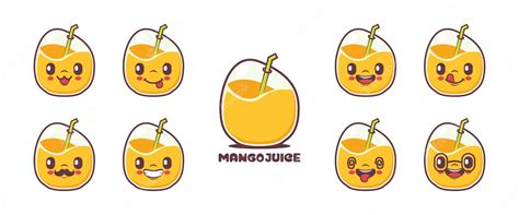 Premium Vector Mango Juice Cartoon Fresh Natural Drink Vector