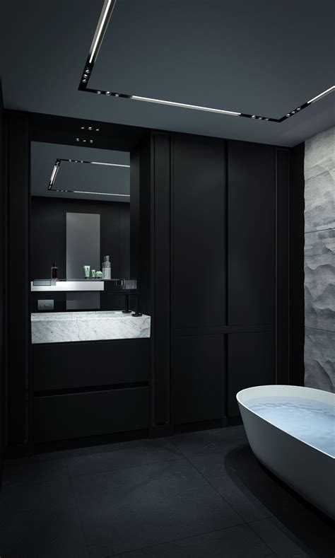White thasos and black carrera marble transform this bathroom from drab to dreamy. 48 Beautiful Black Marble Bathroom Design Ideas To Looks ...