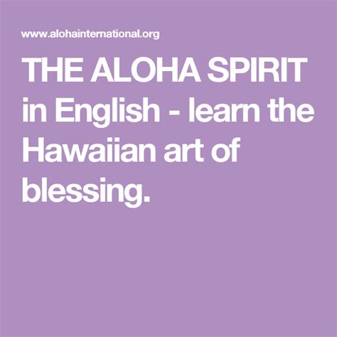 The Aloha Spirit In English Learn The Hawaiian Art Of Blessing