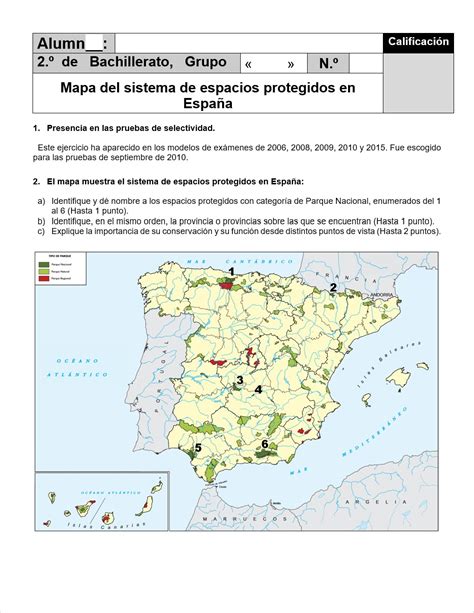 Lyceo Hispánico Ejercicio Práctico De Geografía De España Nº 53 Mapa