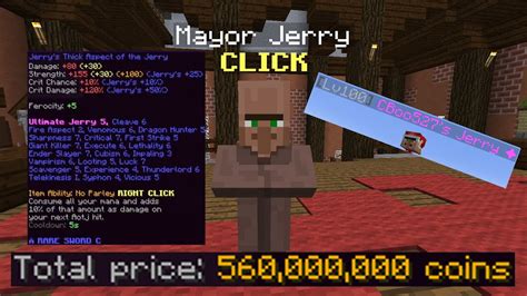 Simping For Mayor Jerry With 560000000 Coins Hypixel Skyblock Ep57