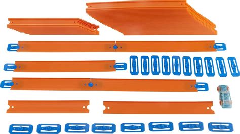 Hot Wheels Track Builder Car And Mega Track Pack 87 Component Parts For