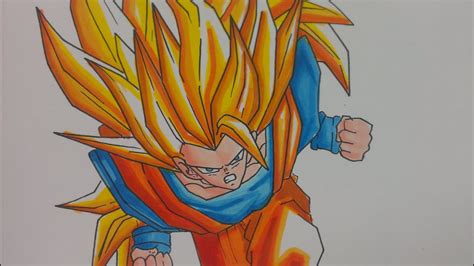 Define each of their fighting position. Drawing Goku SSJ3, Dragon Ball z - YouTube