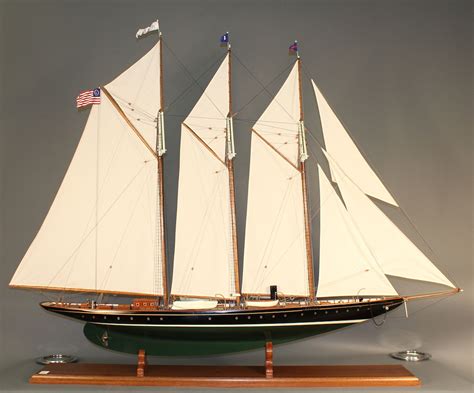 Lot 38 Finely Detailed Model Of The Three Masted Auxiliary Schooner