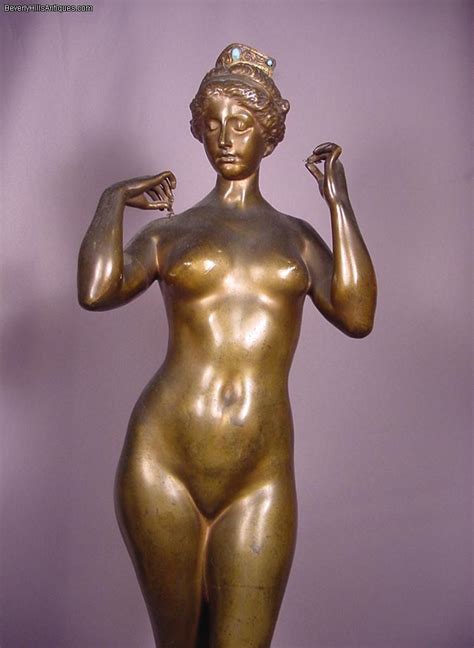 Chrysis Nude Lady Antique Bronze Sculpture G Colin For Sale Antiques