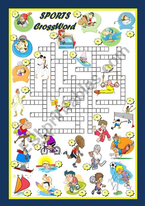 Sports Crossword Esl Worksheet By Mariaolimpia