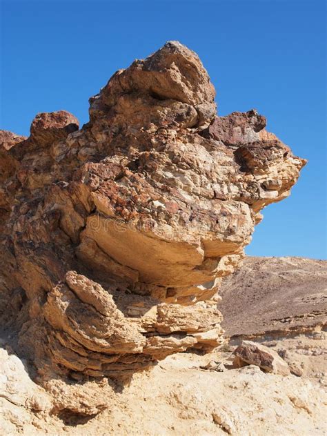 Scenic Stratified Orange Rock In Stone Desert Isr Royalty