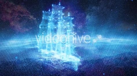 The Particle Ship Sails In The Galaxy Nebula Videohive 19543231