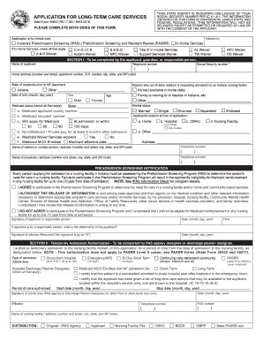 The arizona long term care system is available in all counties of the state. Printable Indiana Long Term Care Services State Form 45943 ...