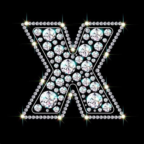 Alphabet letter X made from bright, sparkling diamonds Jewelry font 3d ...