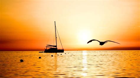 Boat Silhouette Sunset