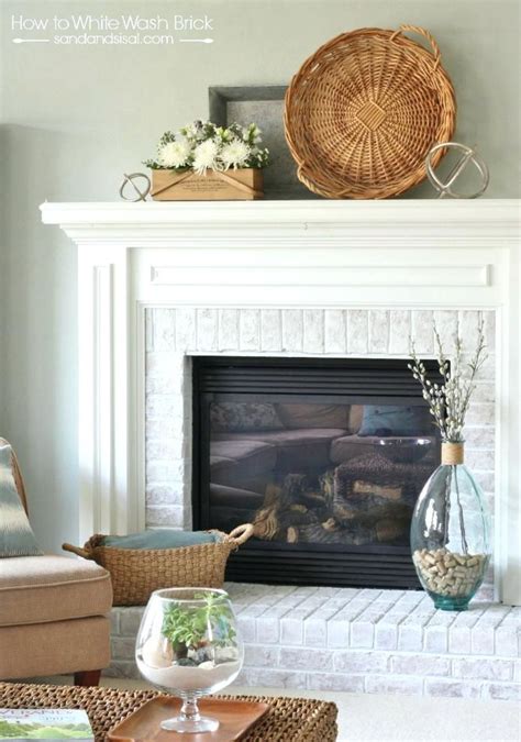 White Brick Fireplace How To Whitewash Brick Mantel Ideas For White