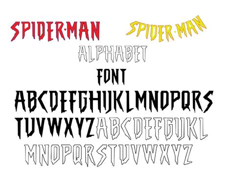 SPIDERMAN FONT SVG SpiderMan Alphabet svg SpiderMan letters | Etsy