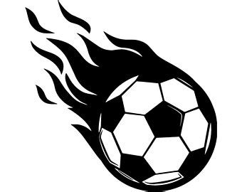 Flaming soccer ball face cartoon illustration vector. Soccer ball on fire | Etsy