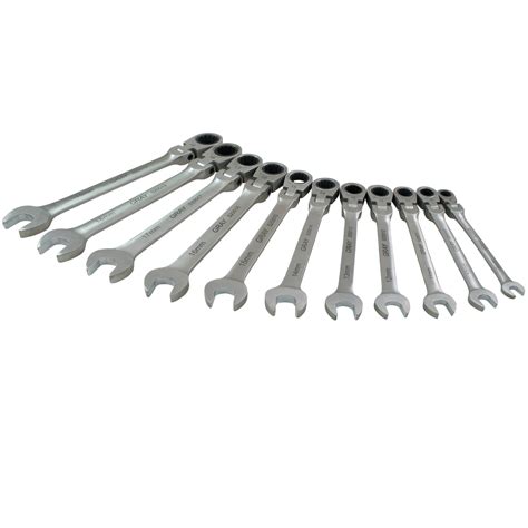 11 Piece Metric Combination Flex Head Multi Gear Ratcheting Wrench Set
