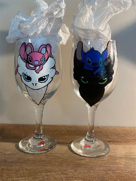 Toothless And Stich Wine Glasses Glasses Michaels