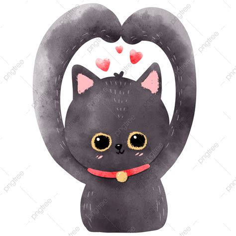 Gato Negro Y Amor Png Gato Enamorado Gato Negro Png Y Vector Para Descargar Gratis Pngtree