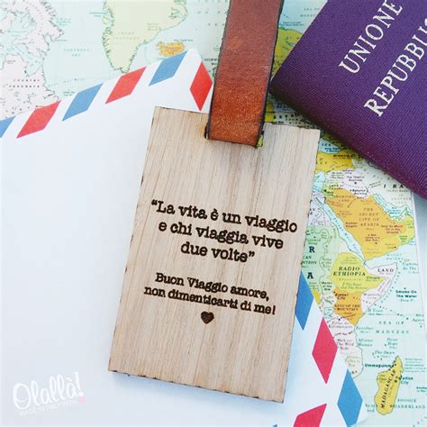 Tag Da Viaggio In Legno Personalizzato Its Time To Travel Idea