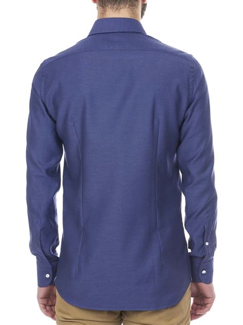 Del Siena 100 Cotton Plain Blue Shirt