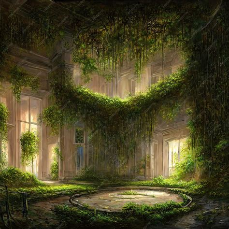 Premium Photo Abandoned Palace Castle Overgrown With Vegetation Ivy