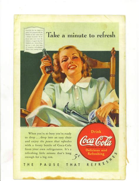Original Vintage 1940 Coca Cola Print Ad 10 X 6 78 Titled “take A