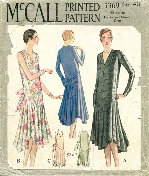 Vintage Sewing Pattern 1920s 1930s Flapper Day Or Evening Etsy
