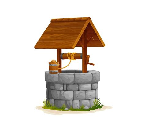 Cartoon Farm Stone Water Well With Wooden Bucket 26168093 Vector Art At