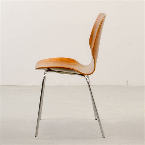 Mid Century Scandinavian Design Minimalist Plywood Side Chair 1950s