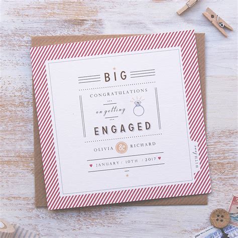 Personalised Engagement Card By Button Box Cards