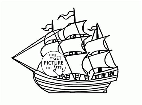 Sailing Ship coloring page for kids, transportation coloring pages