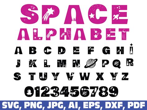 Space Alphabet Kids Galaxy Letters Gráfico Por Sofiamastery · Creative